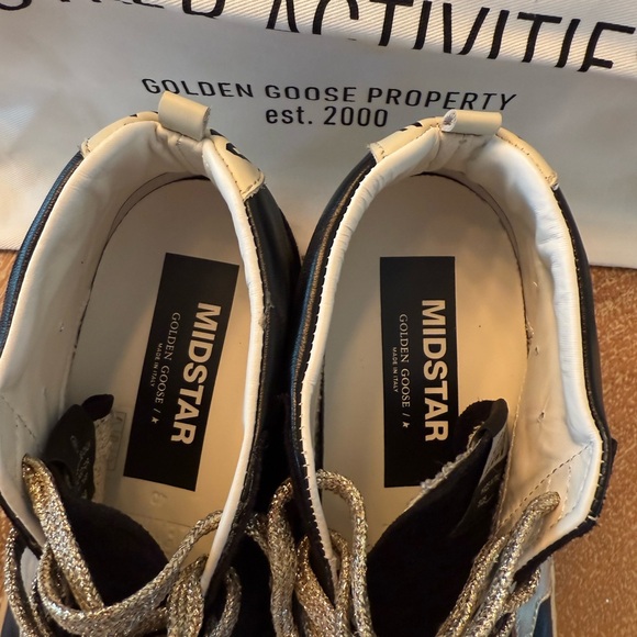 Golden Goose Black and Gold Star Sneakers - Picture 2 of 3